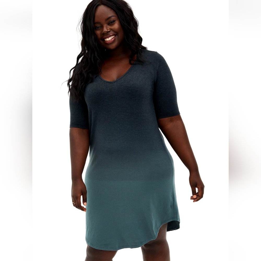 Torrid Dark Teal Green Gray Super Soft Dress Size 3X NWT